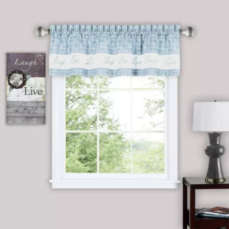 Achim Live; Love; Laugh 3-pc. Rod Pocket Kitchen Curtains & Drapes Window Set