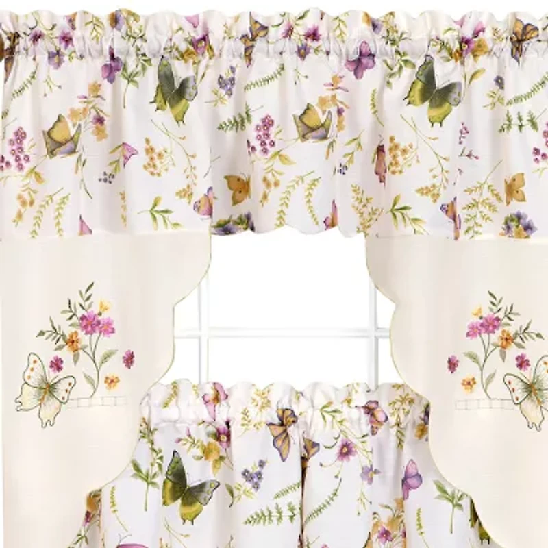 Achim Enchanted 3-pc. Rod Pocket Kitchen Curtains & Drapes Window Set
