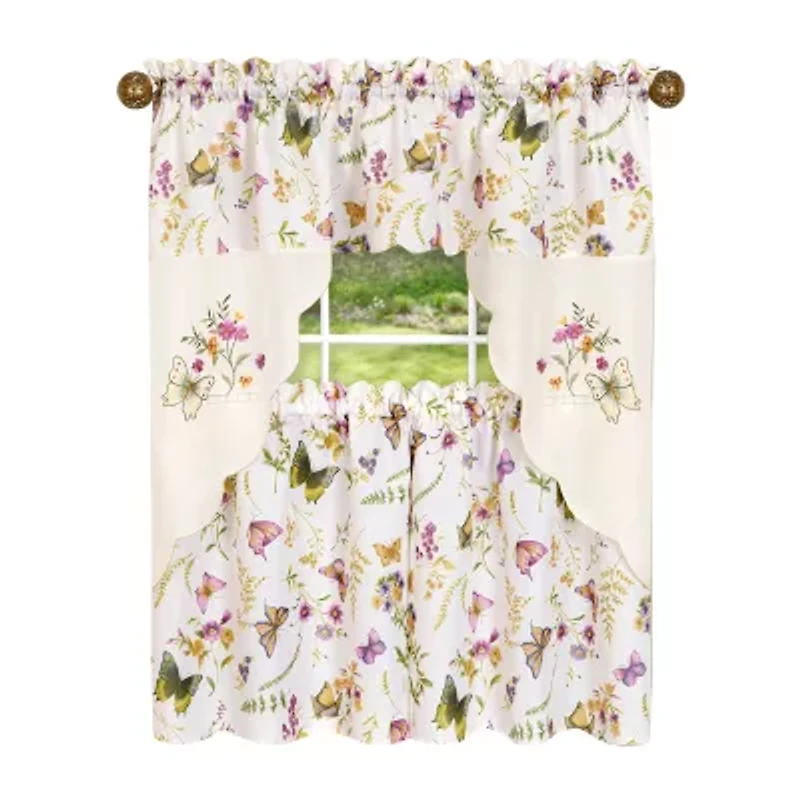 Achim Enchanted 3-pc. Rod Pocket Kitchen Curtains & Drapes Window Set