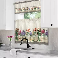 Achim Garden Blooms 3-pc. Rod Pocket Kitchen Curtains & Drapes Window Set