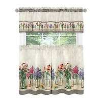 Achim Garden Blooms 3-pc. Rod Pocket Kitchen Curtains & Drapes Window Set