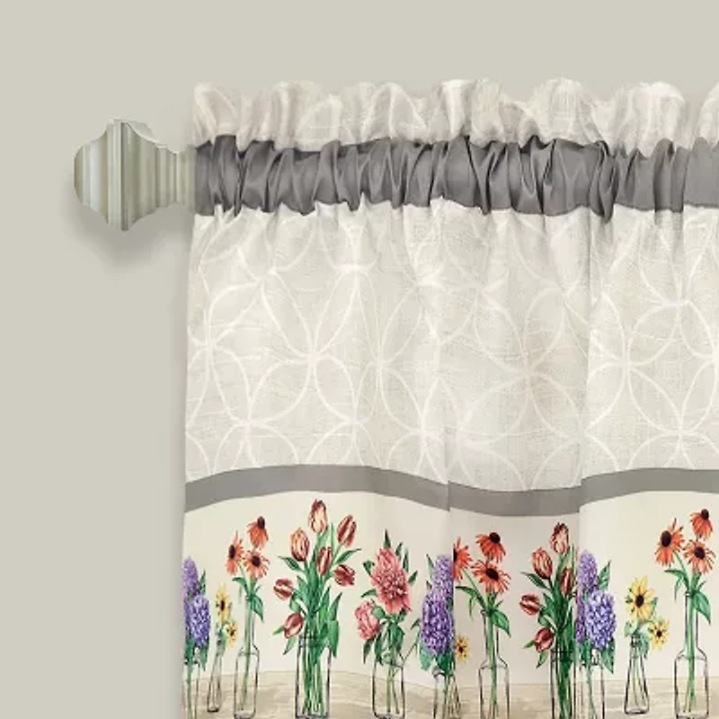 Achim Garden Blooms 3-pc. Rod Pocket Kitchen Curtains & Drapes Window Set