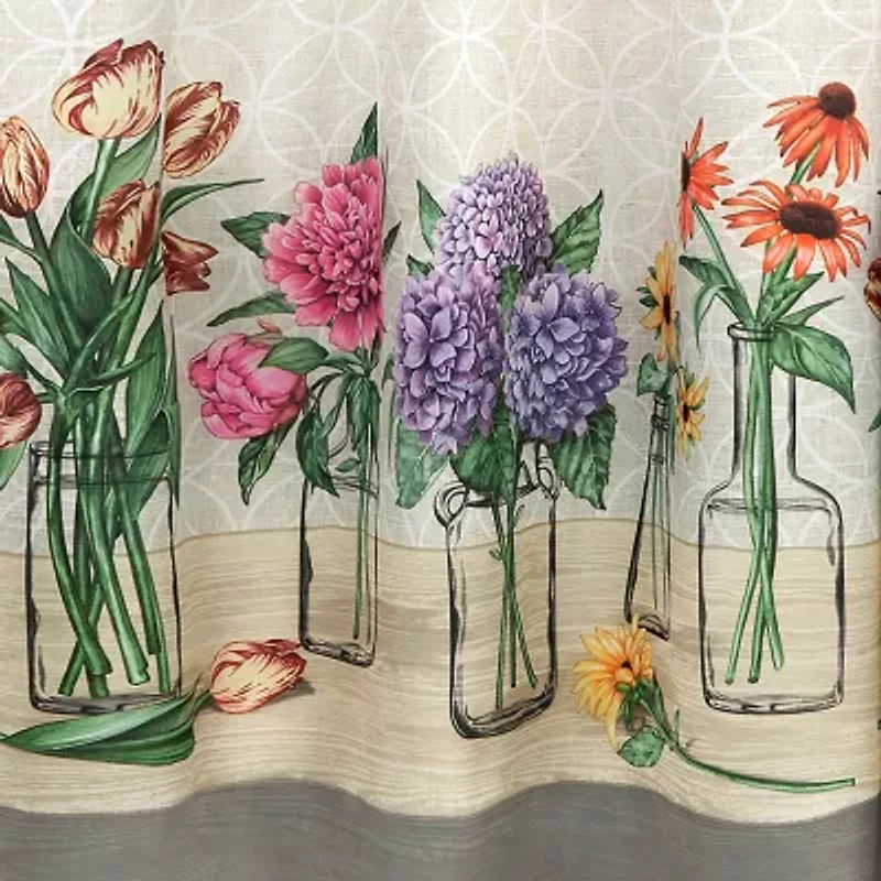 Achim Garden Blooms 3-pc. Rod Pocket Kitchen Curtains & Drapes Window Set