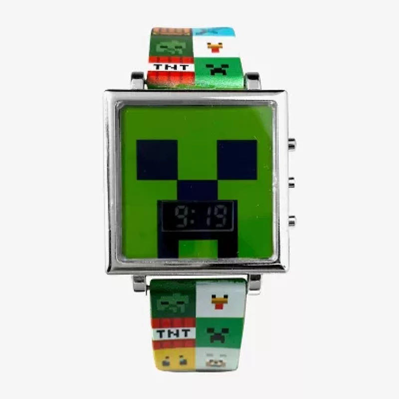 Mojang Minecraft Boys Green Strap Watch Min40129jc
