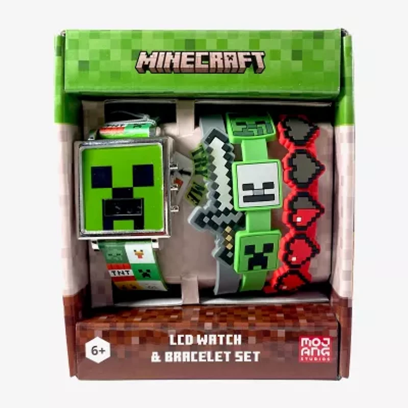 Mojang Minecraft Boys Green Strap Watch Min40129jc
