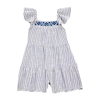 Carter's Toddler Girls Short Sleeve Striped Romper