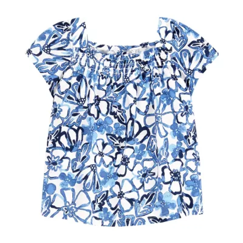 Carter's Toddler Girls Square Neck Short Sleeve Peasant Top