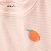 Carter's Little & Big Kid Girls Rib Crew Neck Short Sleeve 4-pc. Pajama Sets