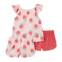 Carter's Toddler Girls Sleeveless 3-pc. Pajama Sets