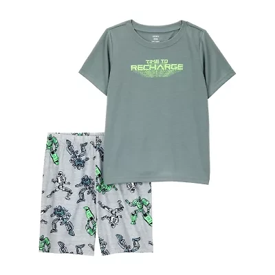 Carter's Little & Big Kid Boys Round Neck Short Sleeve 2-pc. Pajama Sets