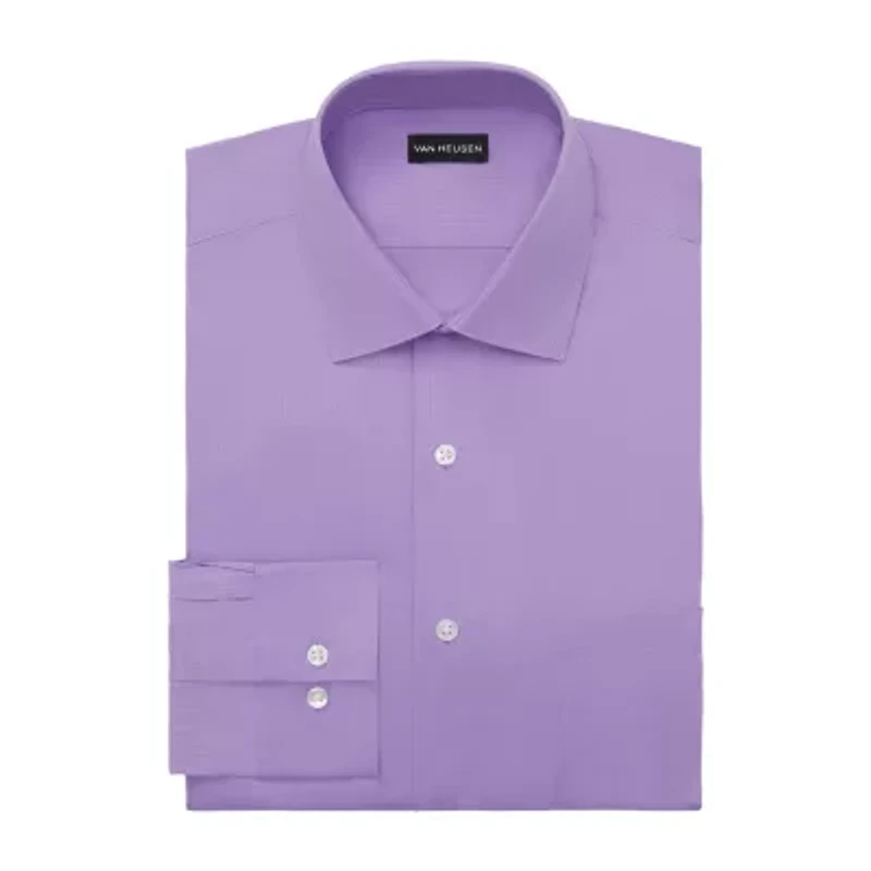 Van Heusen Everyday Defense Stain Shield Mens Regular Fit Stretch Fabric Wrinkle Free Long Sleeve Dress Shirt