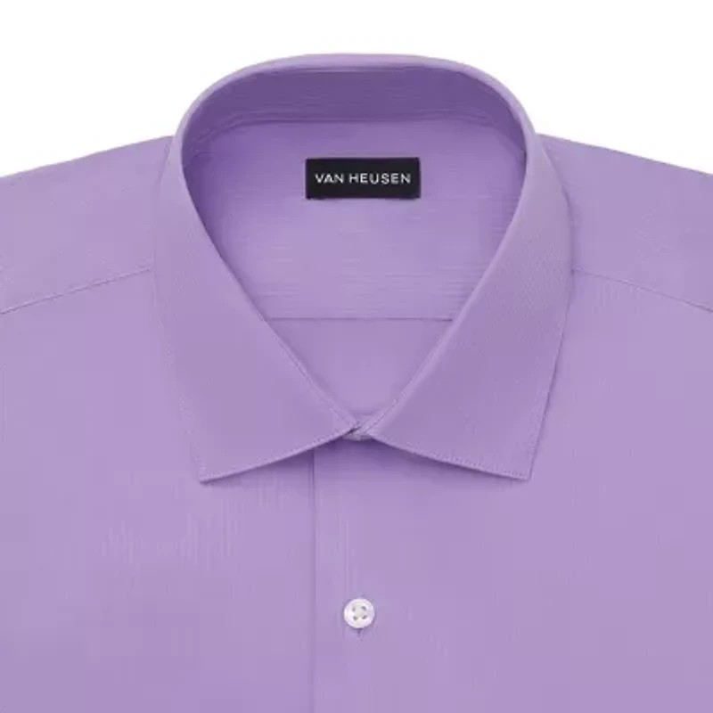 Van Heusen Everyday Defense Stain Shield Mens Regular Fit Stretch Fabric Wrinkle Free Long Sleeve Dress Shirt