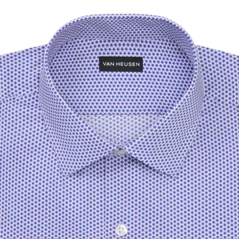 Van Heusen Everyday Defense Stain Shield Mens Regular Fit Stretch Fabric Wrinkle Free Long Sleeve Dress Shirt