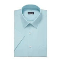 Van Heusen Short Sleeve Poplin Mens Regular Fit Wrinkle Free Dress Shirt