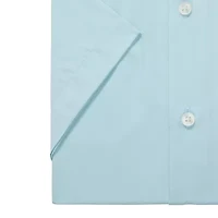 Van Heusen Short Sleeve Poplin Mens Regular Fit Wrinkle Free Dress Shirt