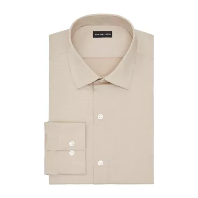 Van Heusen Comfort Performance Mens Regular Fit Stretch Fabric Wrinkle Free Long Sleeve Dress Shirt