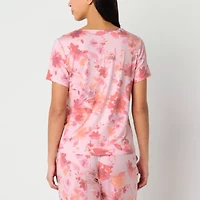 Ambrielle Womens V Neck Short Sleeve Pajama Top