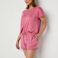 Ambrielle Womens Crew Neck Short Sleeve 3-pc. Pajama Sets