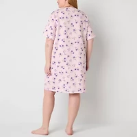 Adonna Womens Plus Short Sleeve Long Length Robe