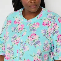 Adonna Womens Plus Short Sleeve Long Length Robe