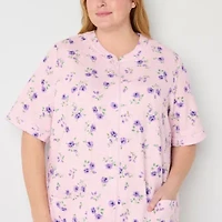 Adonna Womens Plus Short Sleeve Long Length Robe