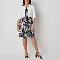 Perceptions Womens Floral Jacket Dress