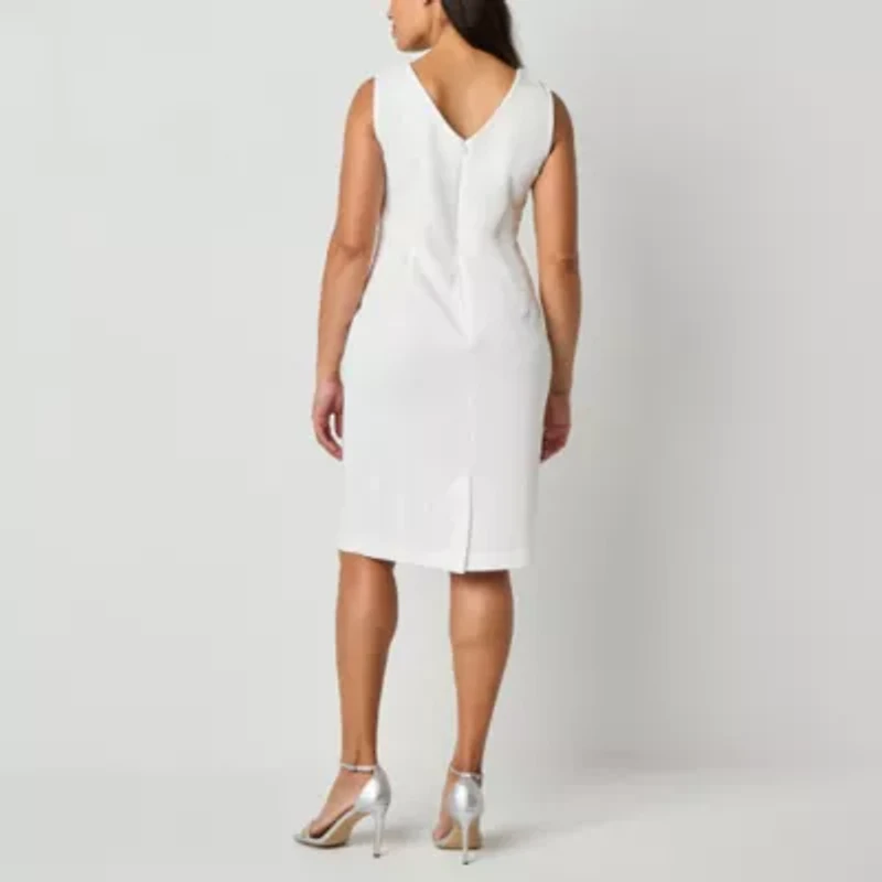 Maya Brooke Womens Lace Pearl Trim Jacket Dress