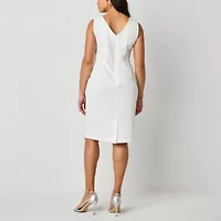 Maya Brooke Womens Lace Pearl Trim Jacket Dress