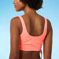Decree Womens Neon Textured Juniors Bralette Bikini Swimsuit Top