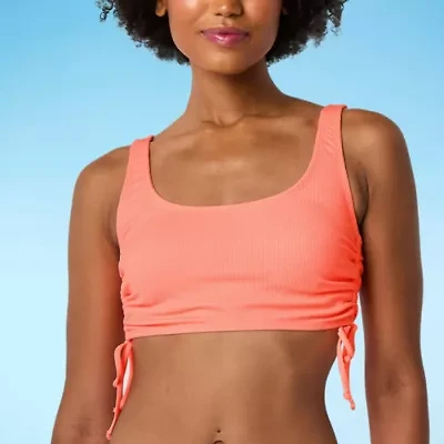 Decree Womens Neon Textured Juniors Bralette Bikini Swimsuit Top