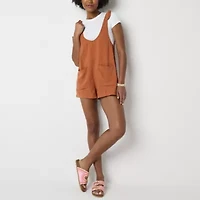 Arizona Sleeveless Womens Shortalls-Juniors