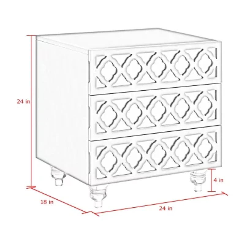 Francesca 3-Drawer Nightstand