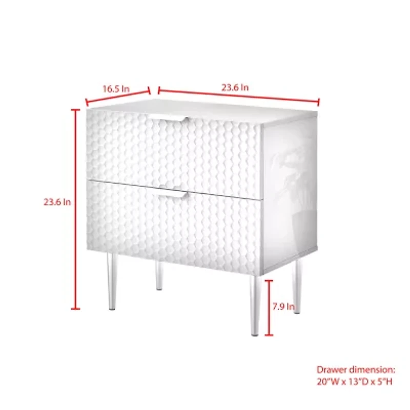 Zeynep 2-Drawer Nightstand