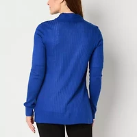 Liz Claiborne Womens Long Sleeve Open Front Cardigan