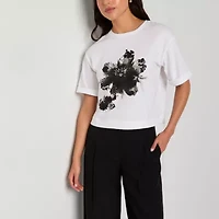 Worthington Womens Crew Neck Short Sleeve T-Shirt