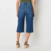 a.n.a Womens High Rise Relaxed Fit Denim Cropped Pant