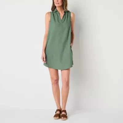 St. John's Bay Womens Sleeveless Floral Shift Dress