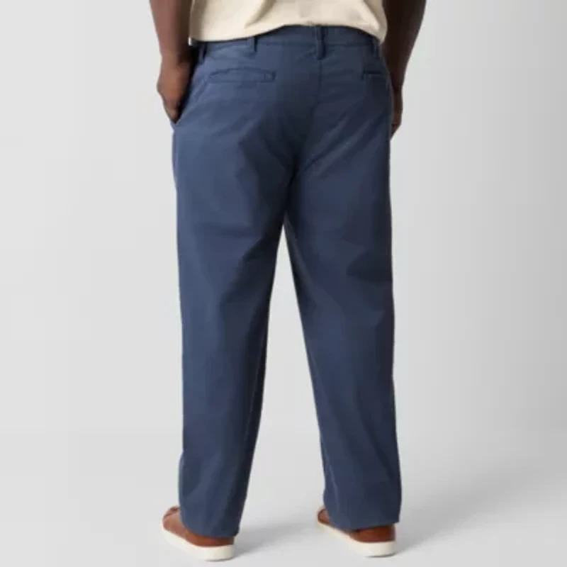 mutual weave Standard Chino Mens Relaxed Fit Big and Tall Flat Front Pant