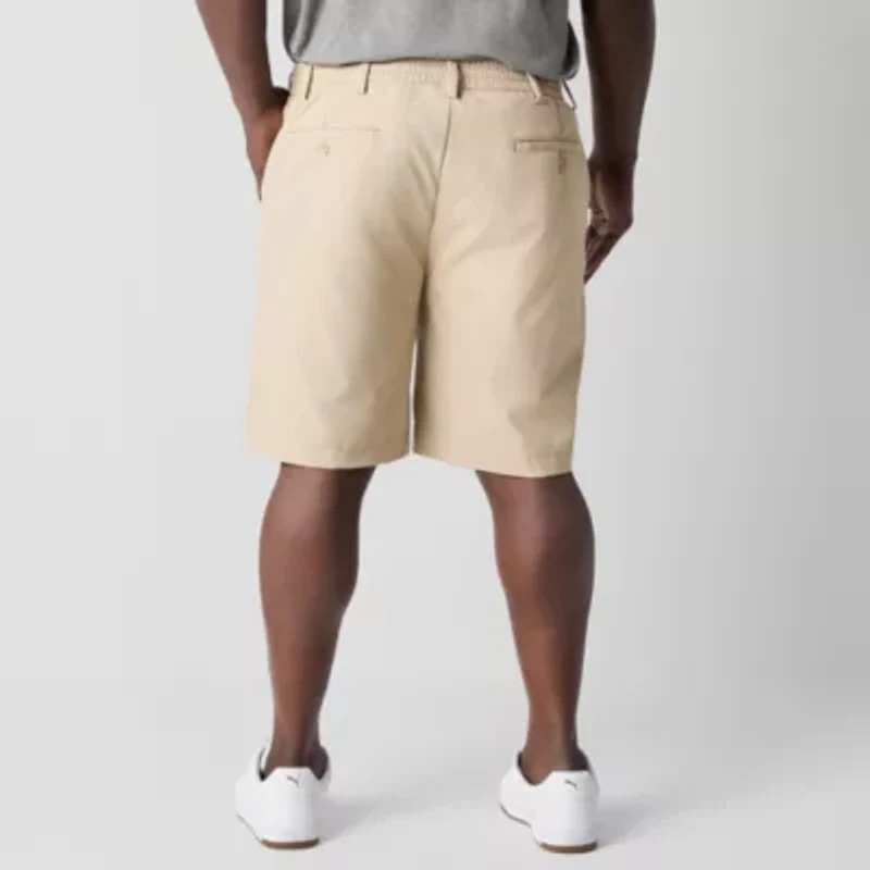 Shaquille O'Neal XLG Mens 10 1/2" Big and Tall Moisture Wicking Drawstring Waist Chino Short