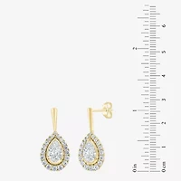 (F / Vs2) Womens 3 CT. T.W. Lab Grown White Diamond 10K Gold Pear Drop Earrings