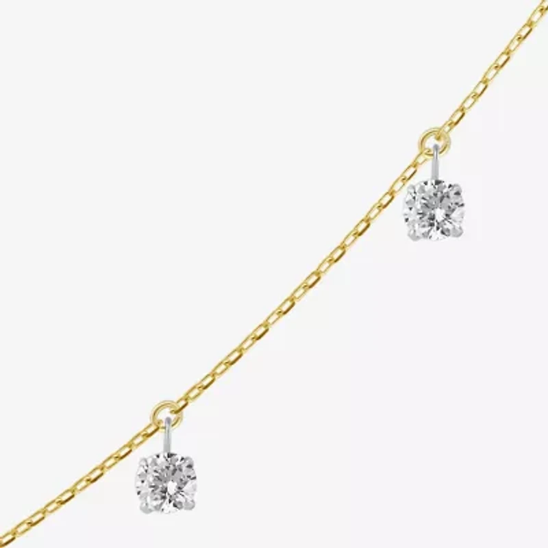 Floating Diamonds (F / Vs2) Womens 14K Gold 18 Inch Cable Chain Necklace
