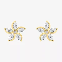 Diamond Blossom (F / Vs2) 1 CT. T.W. Lab Grown White Diamond 10K Gold 11.8mm Flower Stud Earrings
