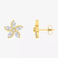 Diamond Blossom (F / Vs2) 1 CT. T.W. Lab Grown White Diamond 10K Gold 11.8mm Flower Stud Earrings