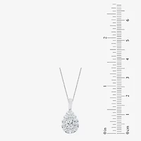 (F / Vs2) Womens 1 CT. T.W. Lab Grown White Diamond 10K White Gold Pear 18 Inch Pendant Necklace