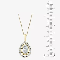 (F / Vs2) Womens 3 CT. T.W. Lab Grown White Diamond 10K Gold Pear 18 Inch Pendant Necklace