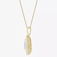 (F / Vs2) Womens 3 CT. T.W. Lab Grown White Diamond 10K Gold Pear 18 Inch Pendant Necklace