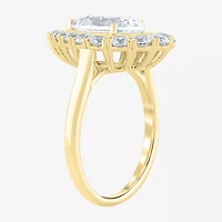 (F / Vs2) Womens 3 CT. T.W. Lab Grown White Diamond 10K Gold Pear Halo Cocktail Ring