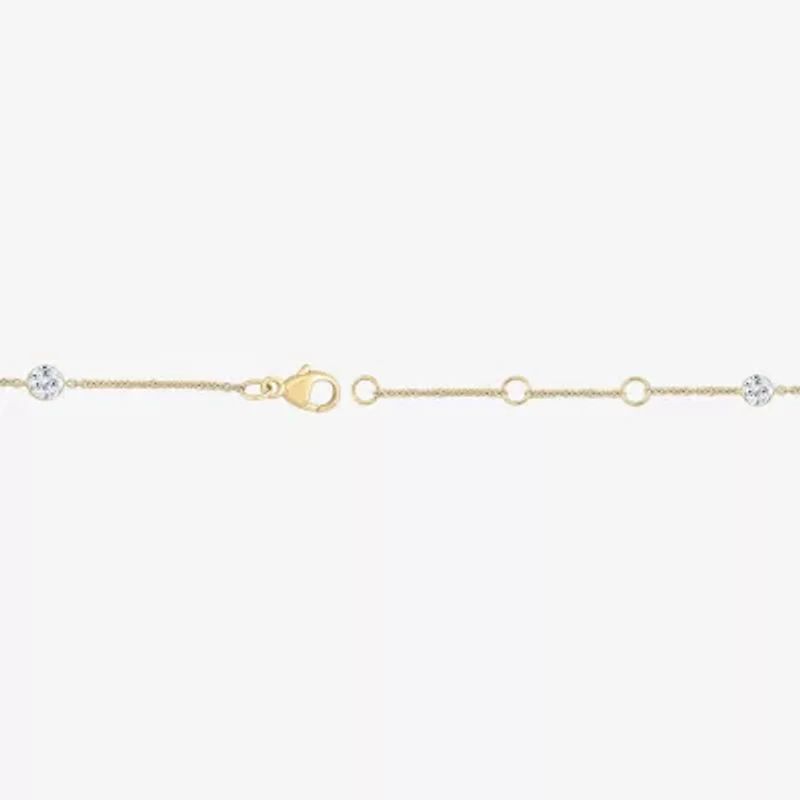 Floating Diamonds (F / Vs2) Womens 14K Gold 7.25 Inch Solid Cable Chain Bracelet