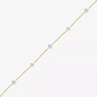 Floating Diamonds (F / Vs2) Womens 14K Gold 7.25 Inch Solid Cable Chain Bracelet