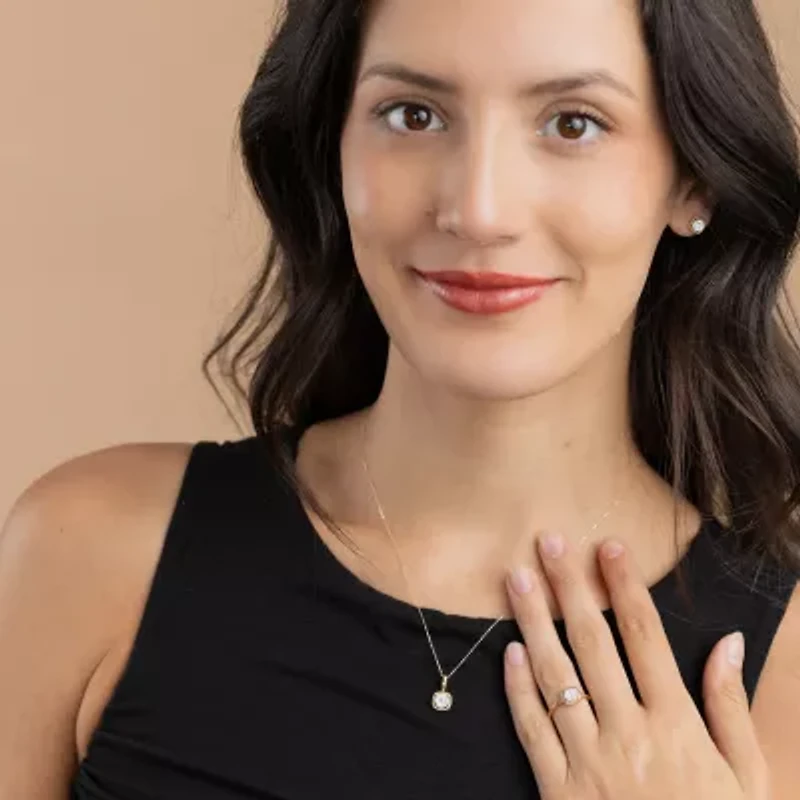 Diamond Blossom (G, Si2) Womens 1/5 CT. Lab Grown White Diamond 10K Gold 18 Inch Pendant Necklace